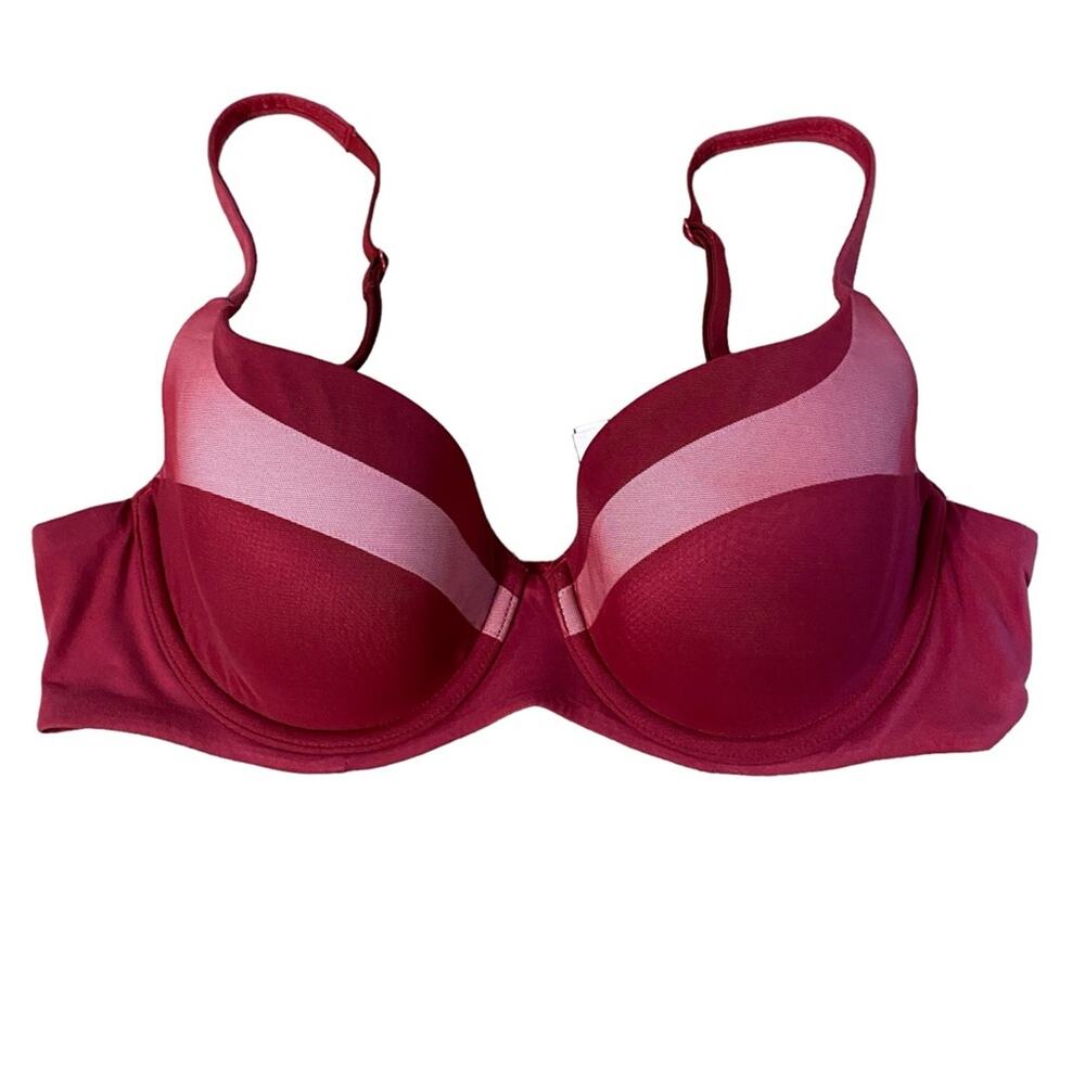 Victorias Secret Body by Victoria Size 36C Lined Demi Underwire Bra Burgundy